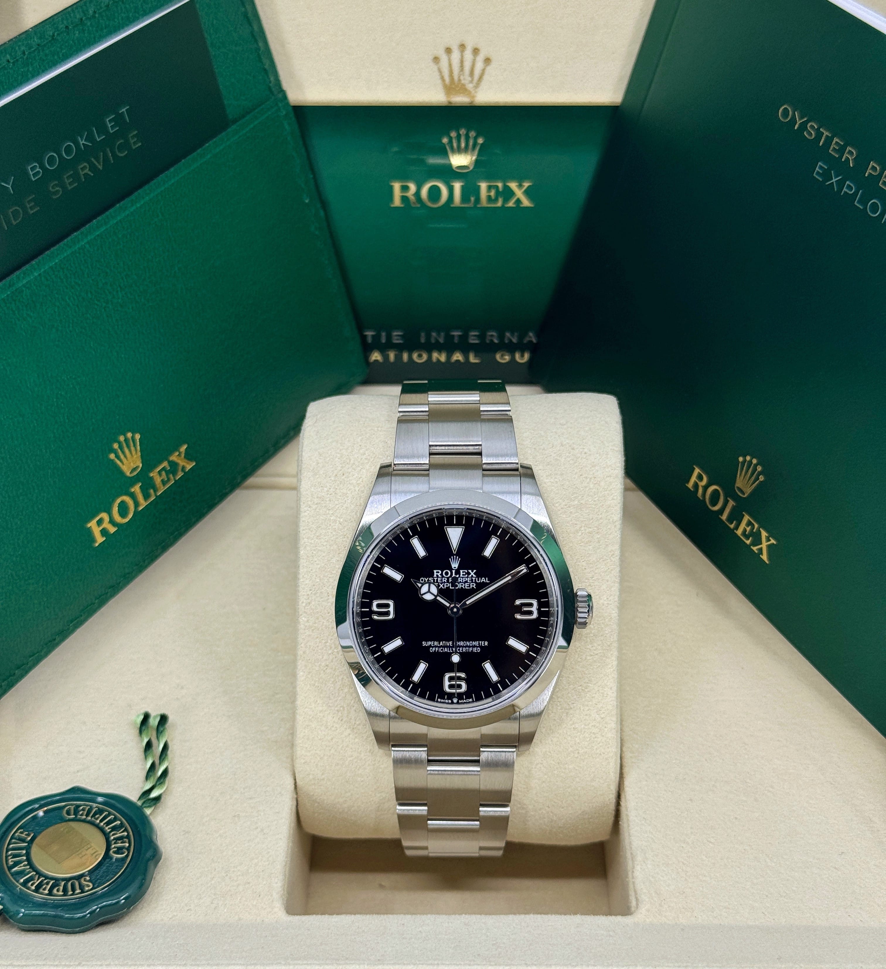Rolex Explorer - Black Quarter Arabic Dial & Bracelet Strap