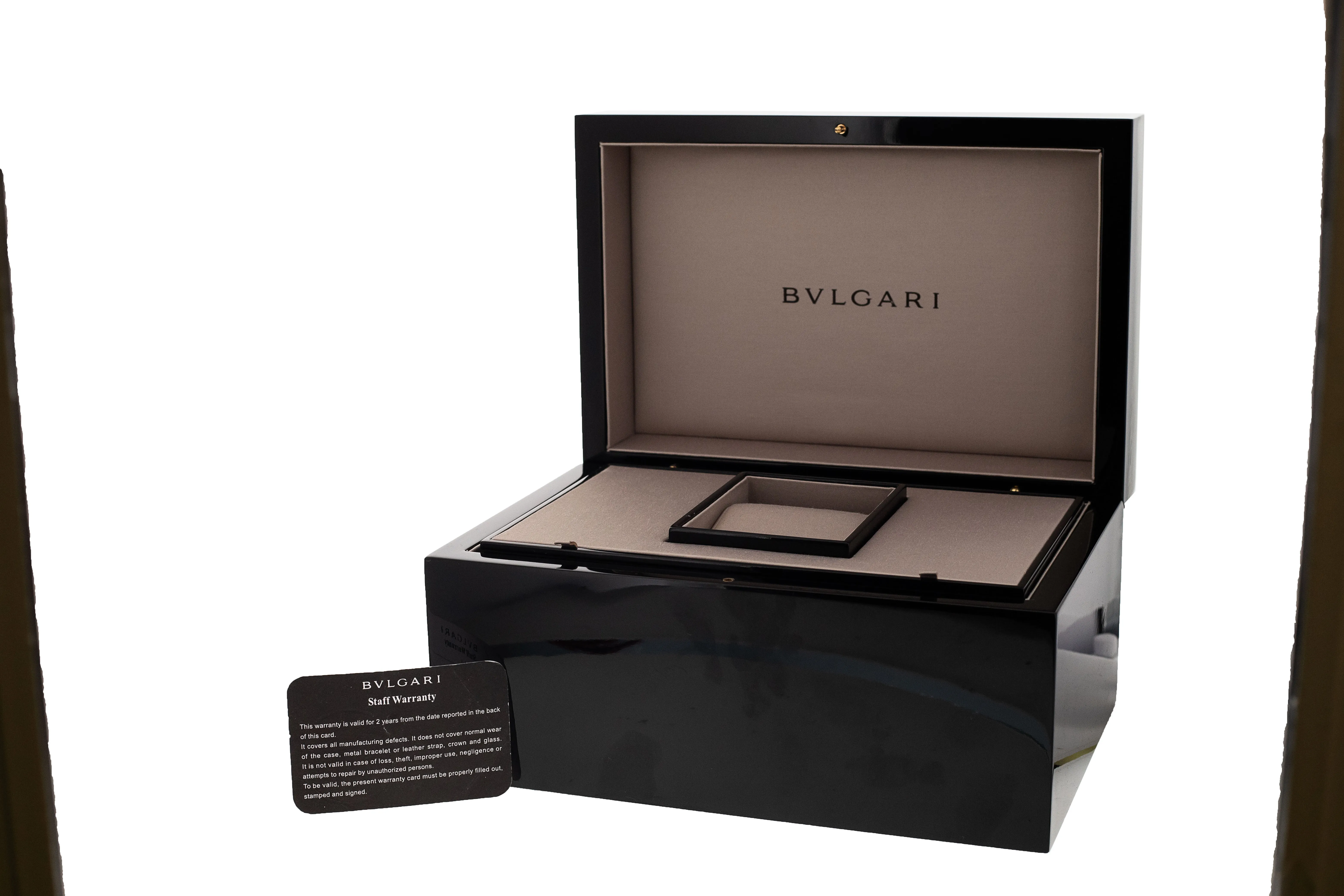 Bvlgari Gerald Genta - Black Arabic Dial & Leather Strap