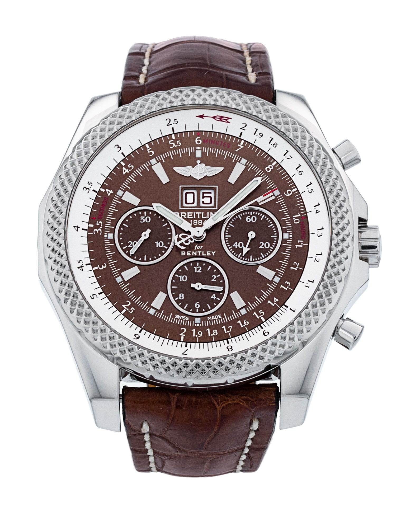 ブランドン Breitling Bentley 6.75 - Bronze Baton Dial & Leather Strap