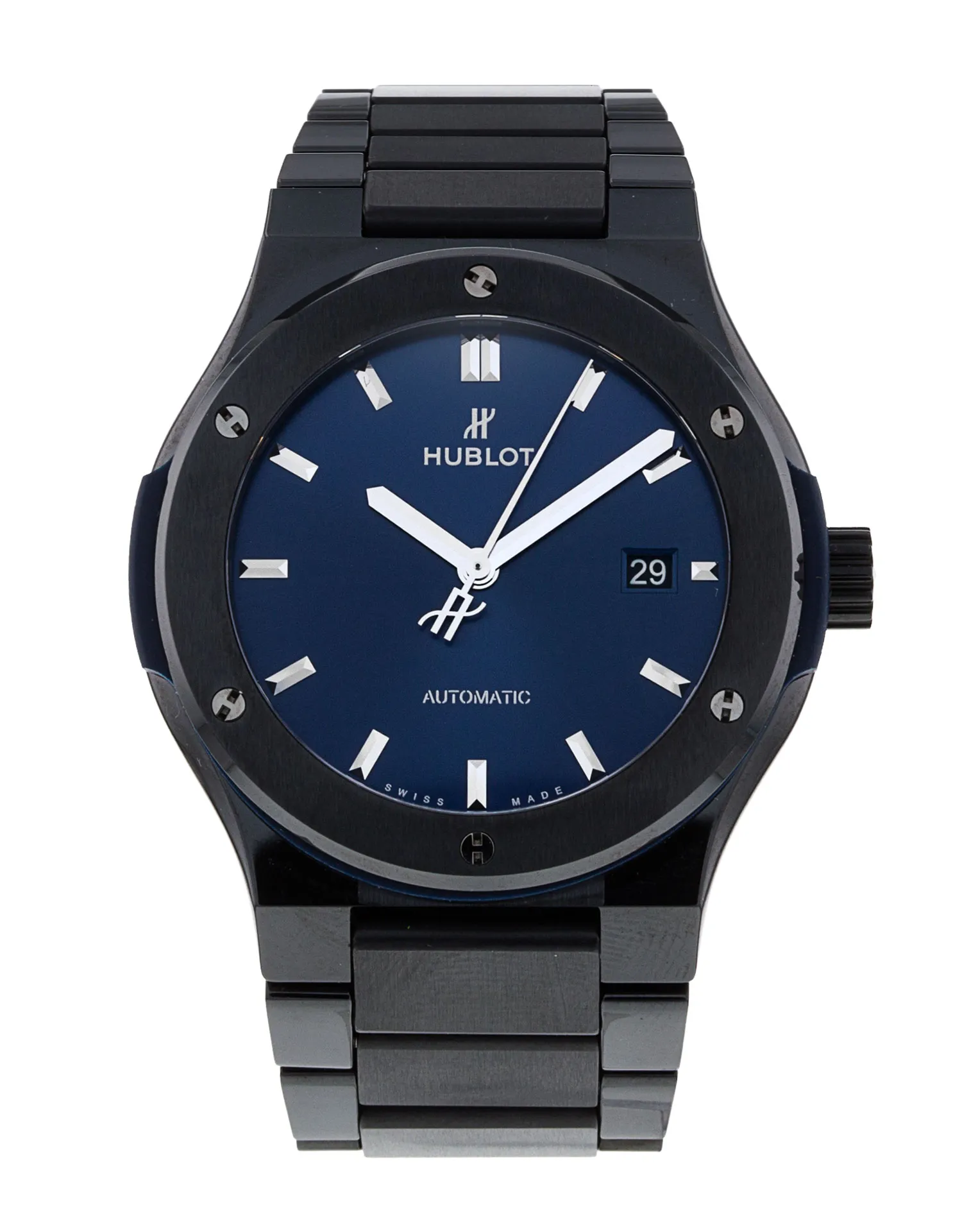 その他 123 Hublot Classic Fusion - Blue Baton Dial & Bracelet Strap