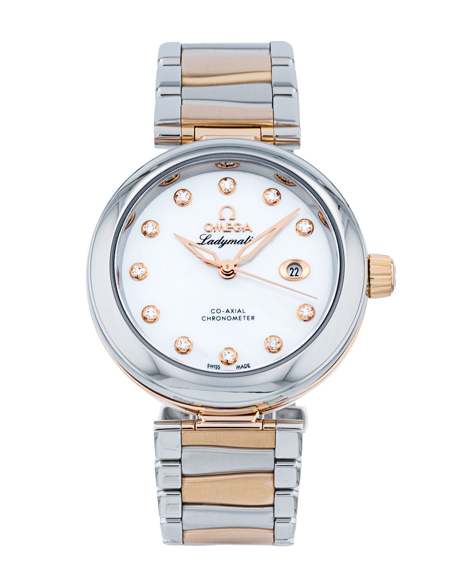 Omega De Ville Ladymatic - Mother of Pearl White - Diamond Dial