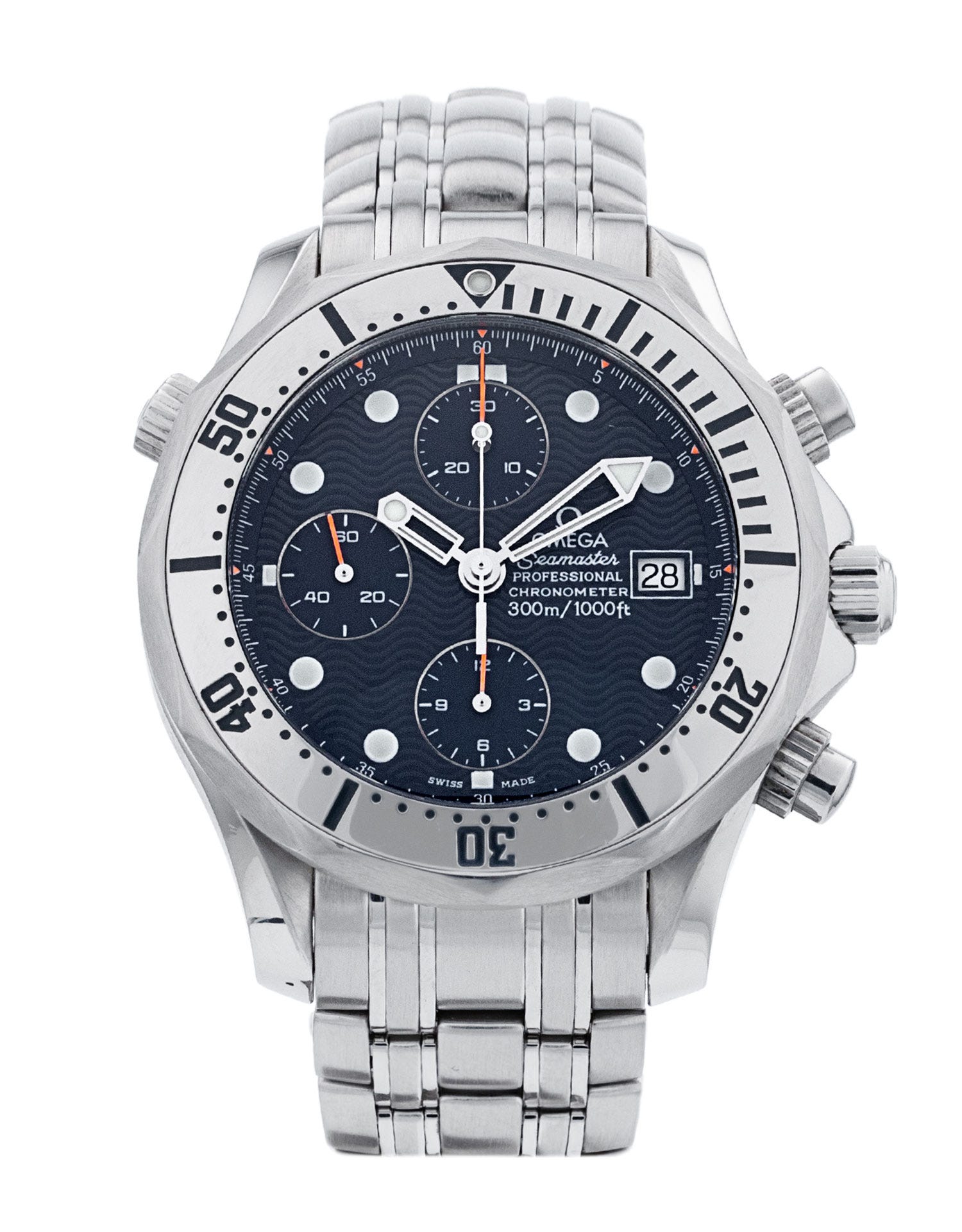 OMEGA メンズ SEAMASTER 不動 腕時計 Omega Seamaster Chrono Diver - Blue Dial & Bracelet Strap