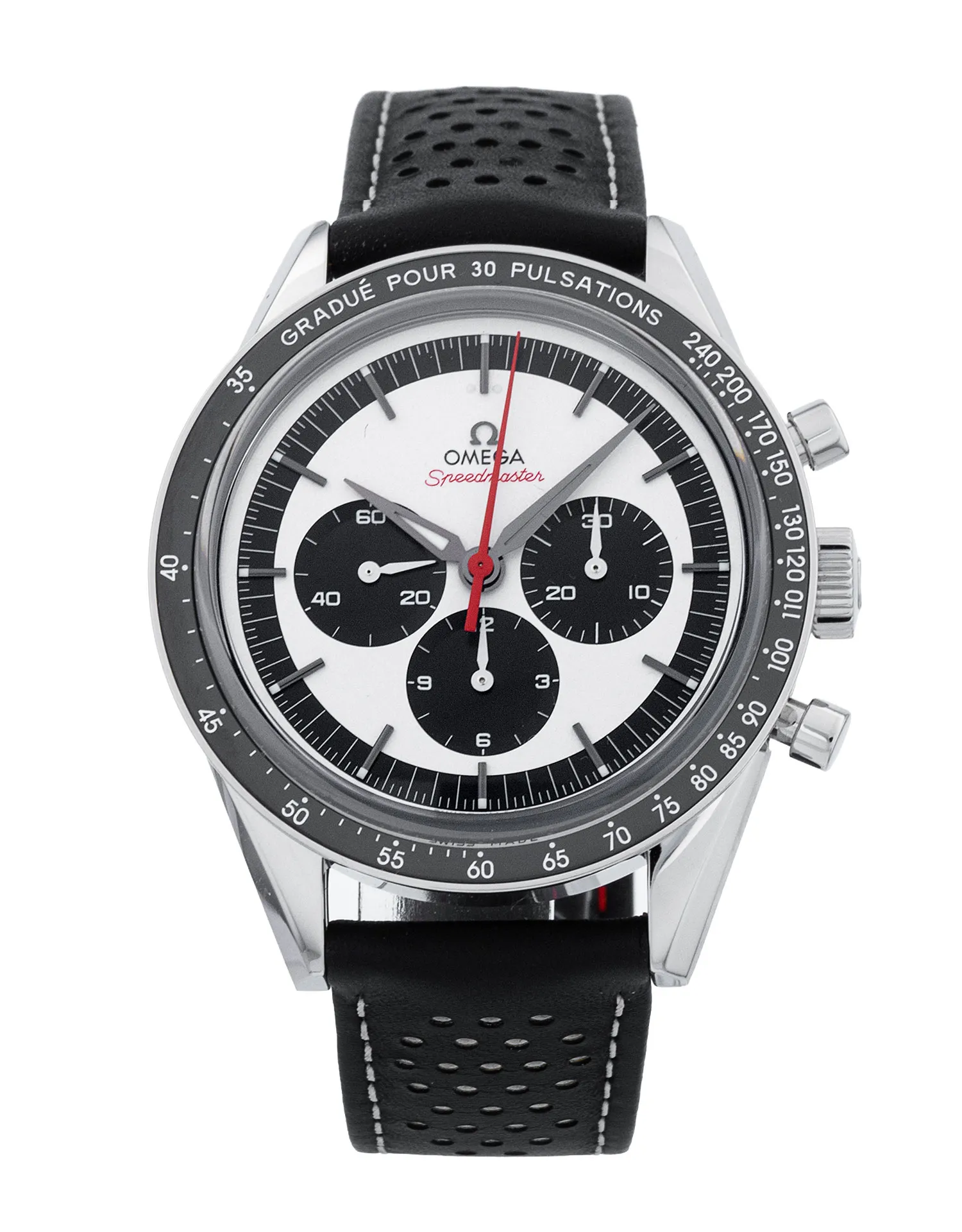 Omega Speedmaster CK2998 - Silver Baton Dial & Leather Strap