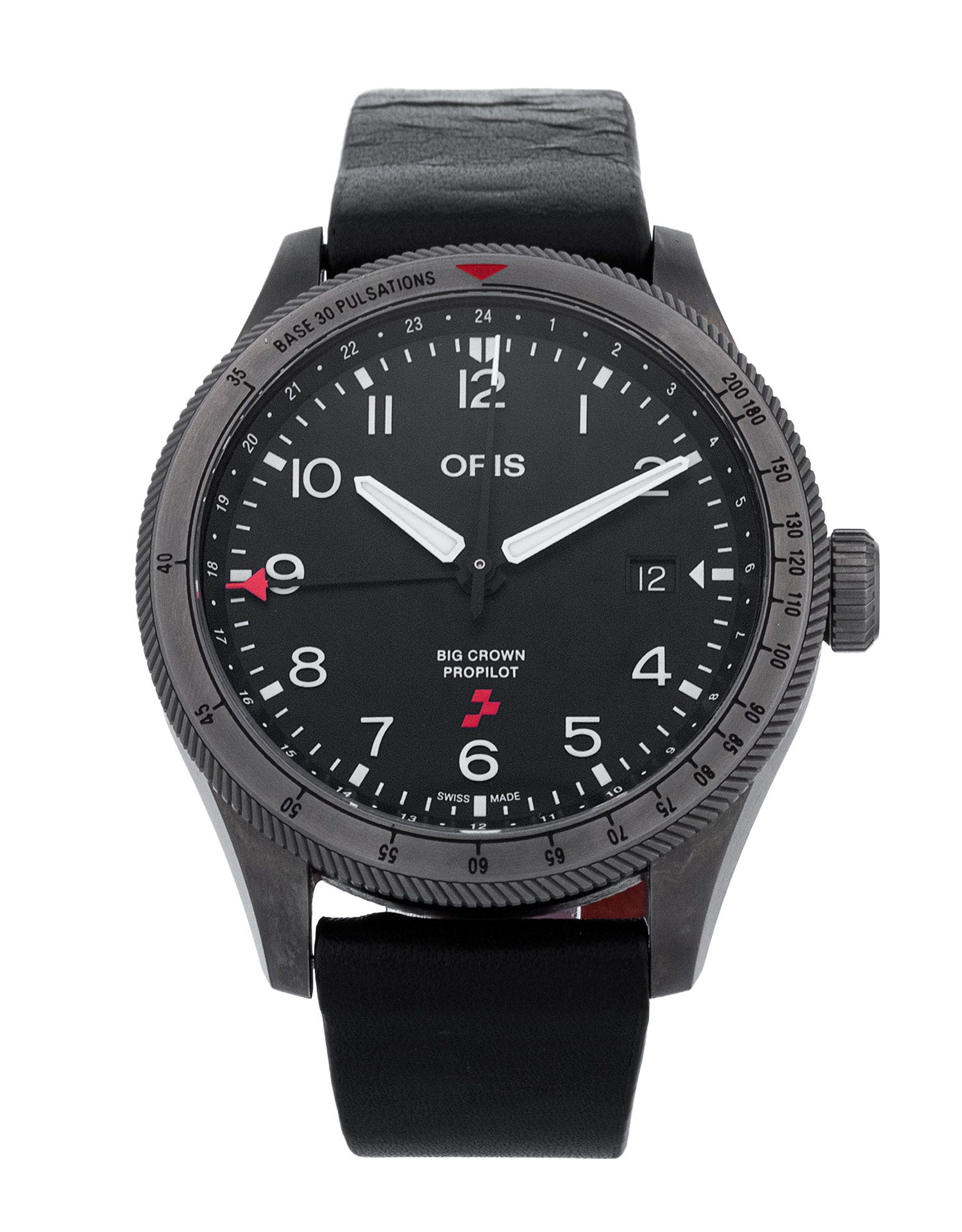 Oris BC4 - Black Quarter Arabic Dial & Leather Strap