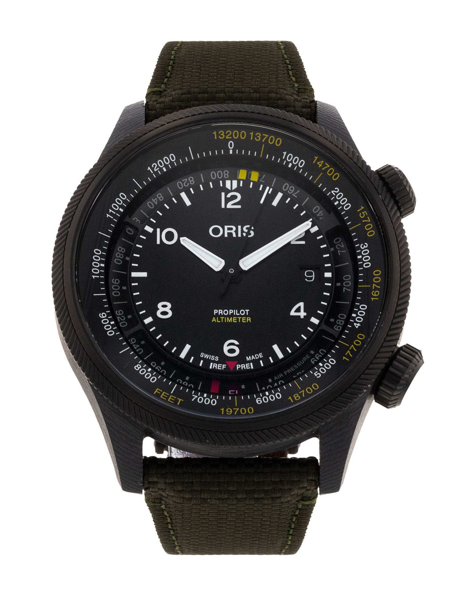Oris BC4 - Black Quarter Arabic Dial & Leather Strap