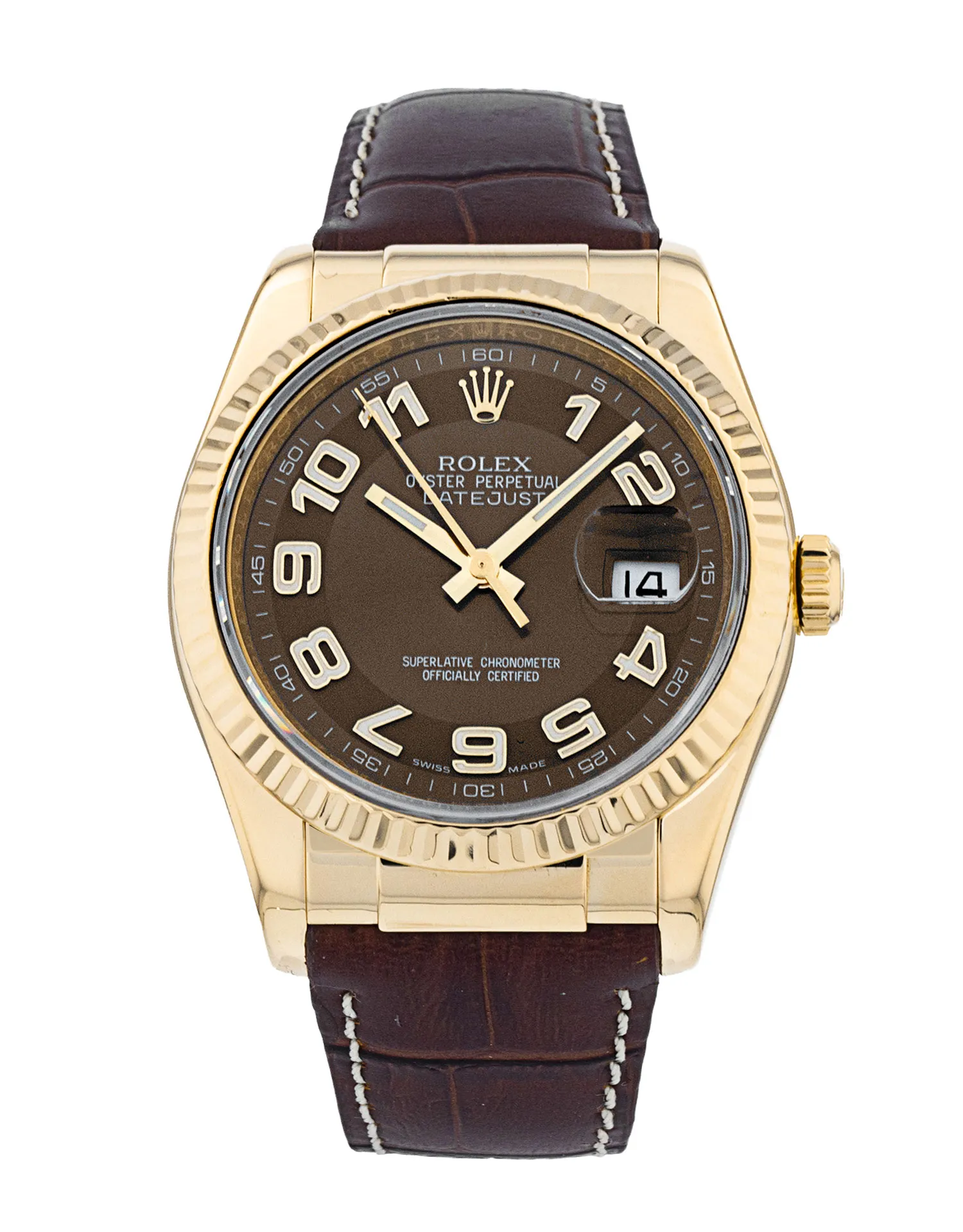Rolex Datejust 116138 - Bronze Arabic Dial & Leather Strap