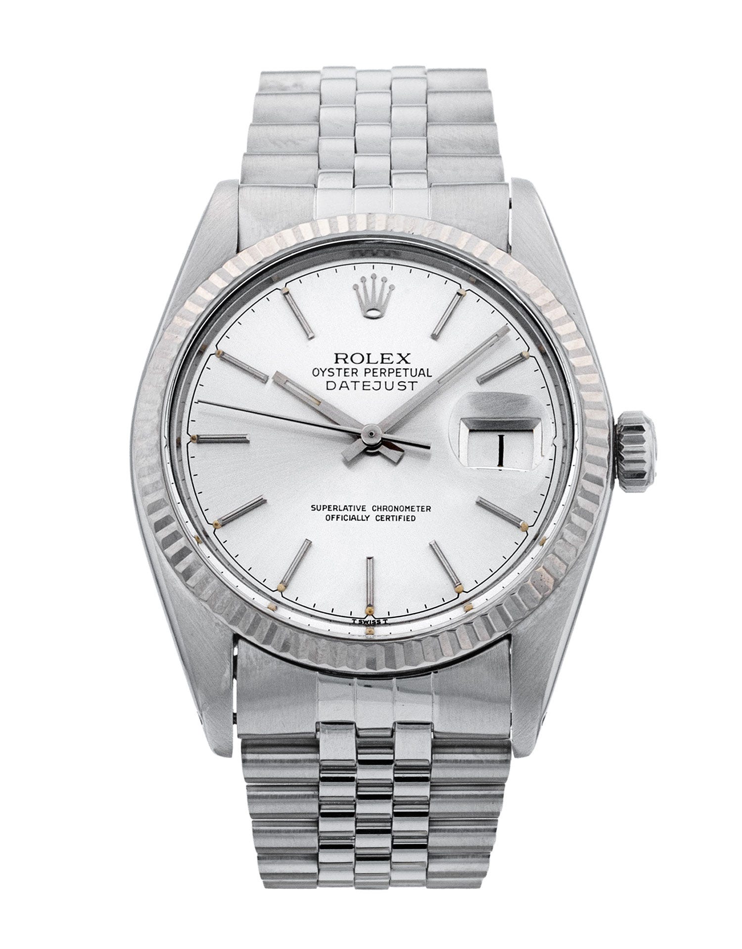 時計 ROLEX Datejust 16014 Rolex Datejust 16014 - Silver Baton Dial & Bracelet Strap