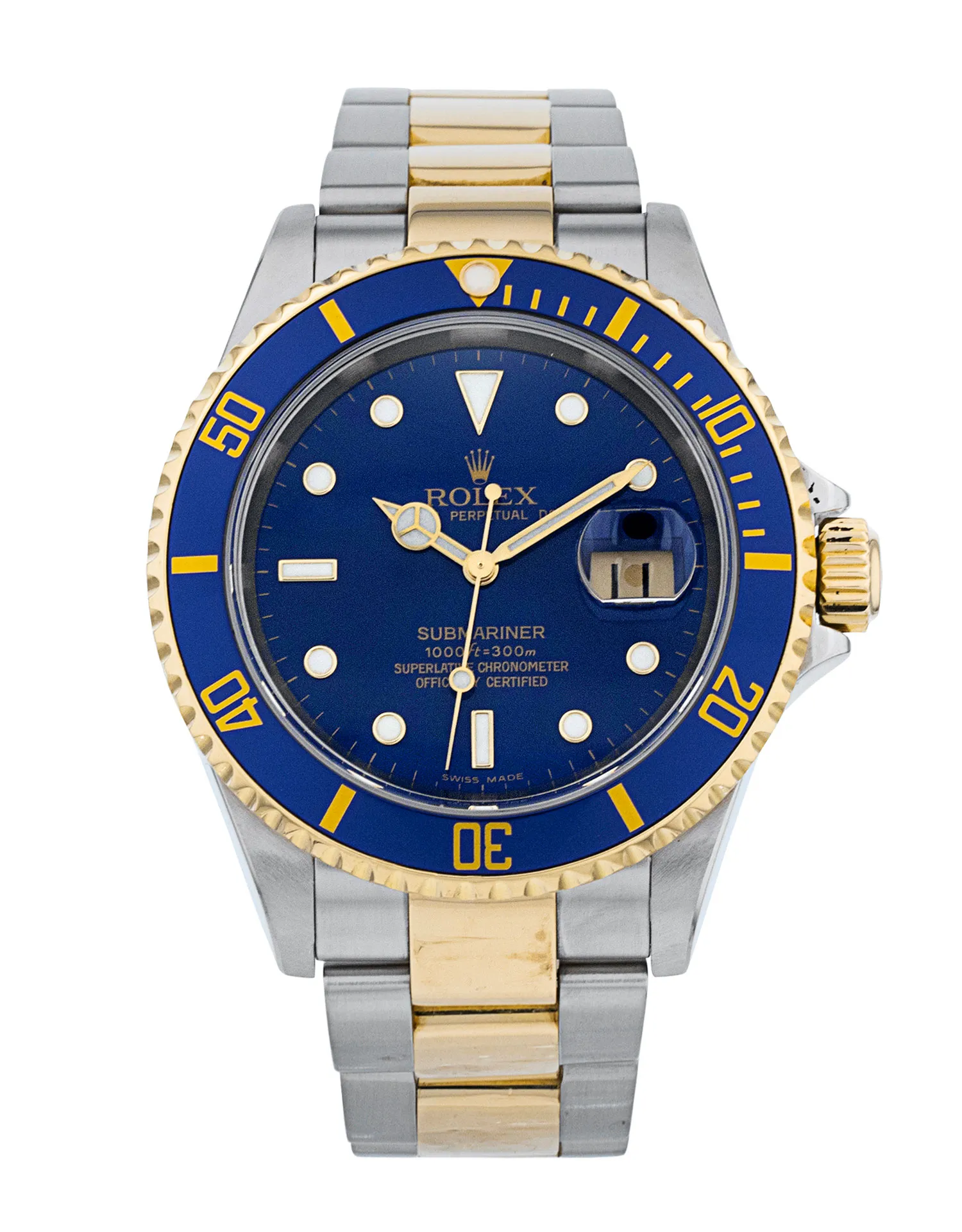 ROLEX SUBMARINER 16613 2コマ Rolex Submariner 16613 - Blue Dial & Bracelet Strap