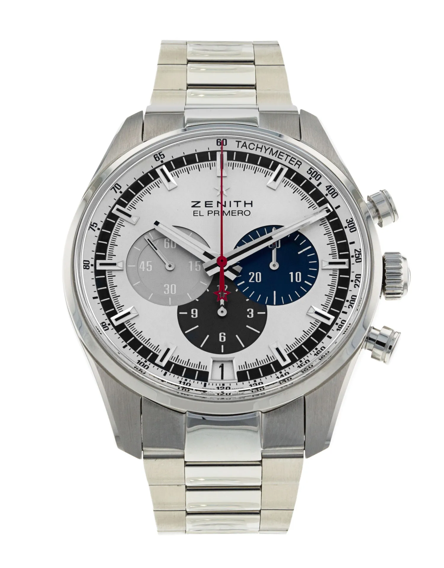 Zenith El Primero - Silver Arabic Dial & Leather Strap