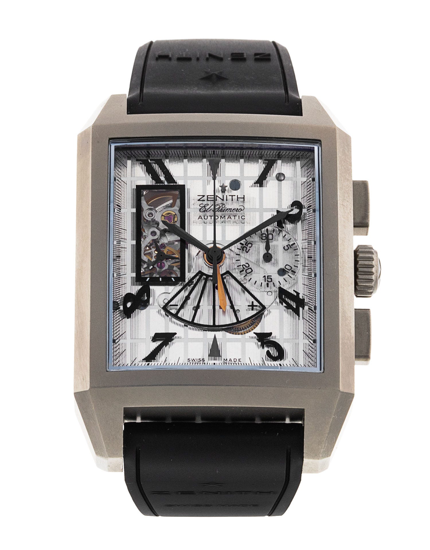 Zenith El Primero - Silver Arabic Dial & Leather Strap