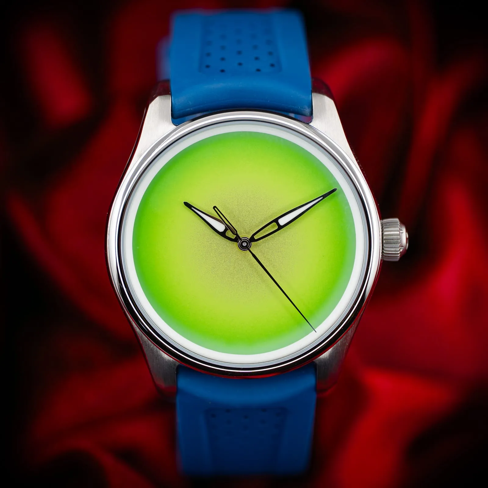 H. Moser and Cie Pioneer - Green Dial & Rubber Strap