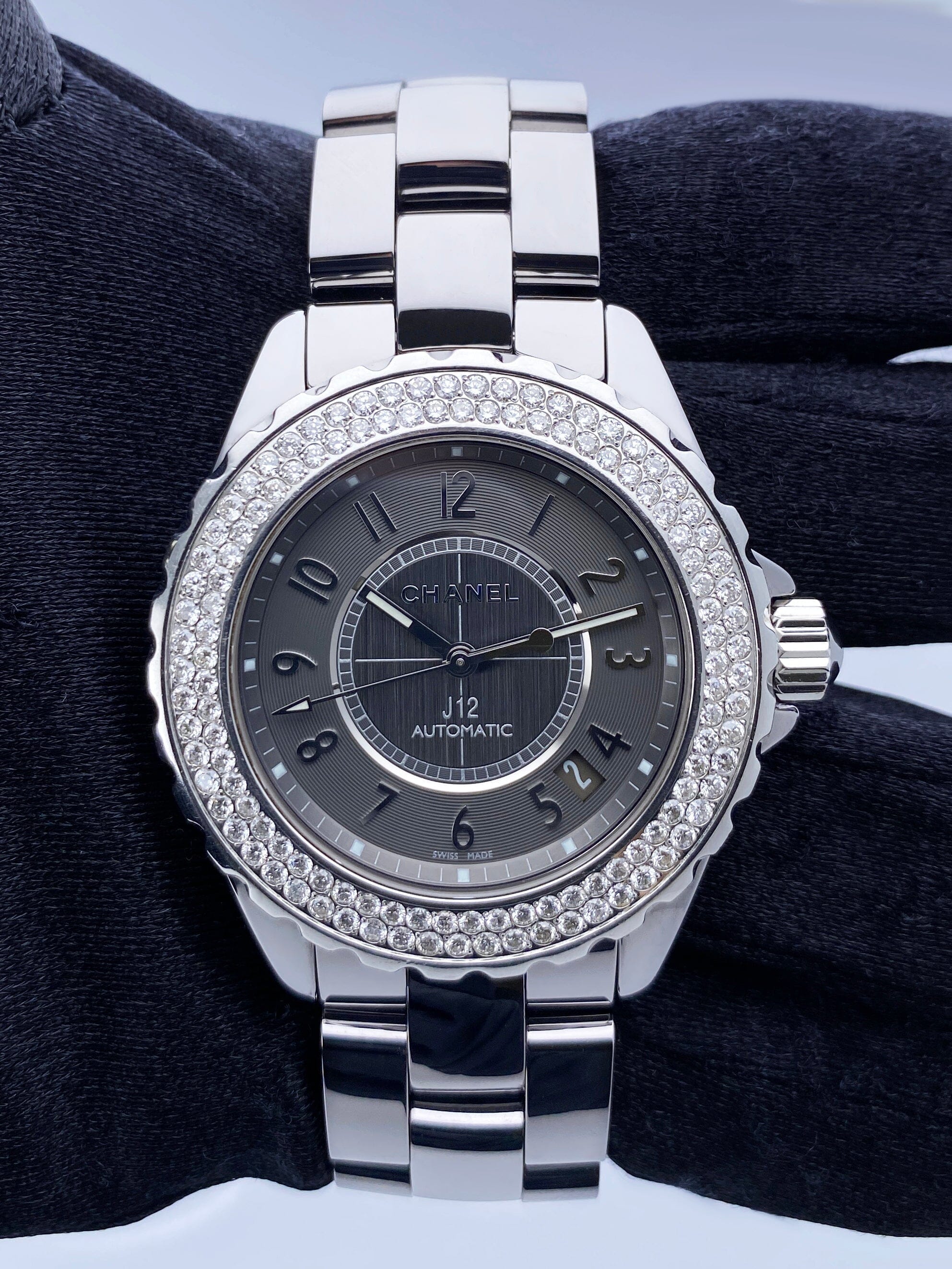 Chanel J12 H1996 - Black Diamond Dial & Bracelet Strap