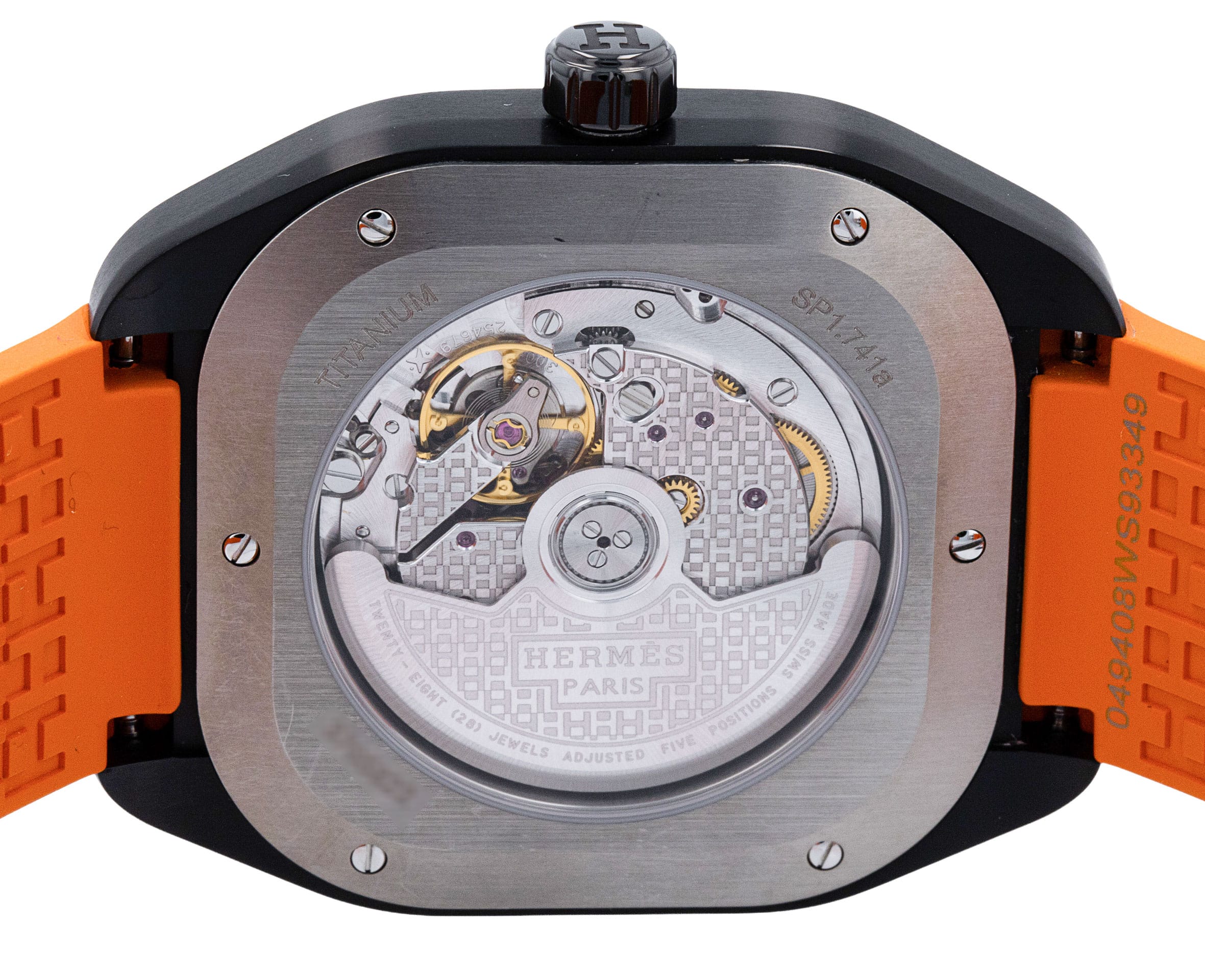 Hermes H08 W049433WW00 - Black Arabic Dial & Rubber Strap